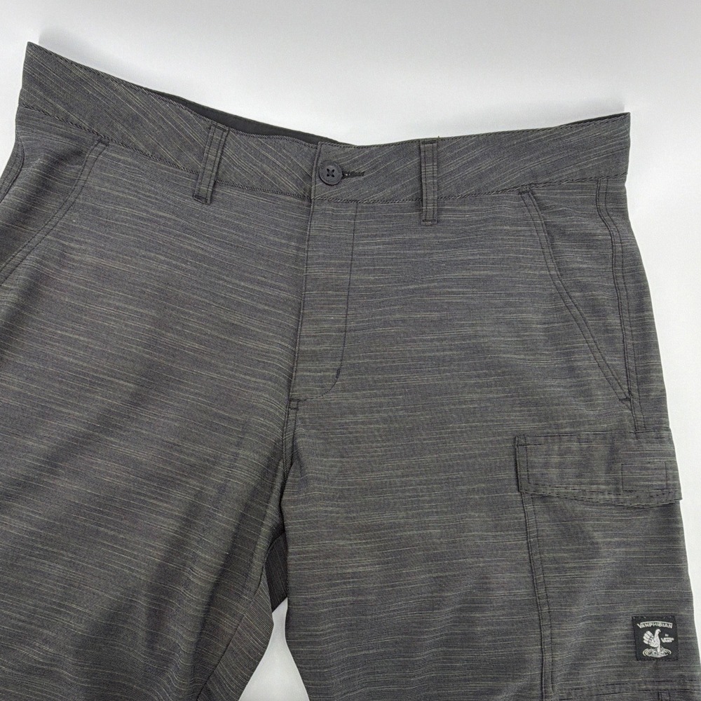 Vans Vanphibian Hybrid Shorts Mens 38 Charcoal Grey Stretch Cargo Boardshorts